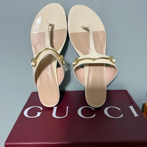 Beige and Cream Sandals with Gold Detail - Picture 1 of 1